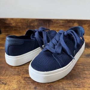 Lucky Brand Talena Knit Lace-up Sneakers Peacoat Navy Knit Size‎ 7
